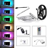Simfonio Tiras LED Iluminación 5m 150leds 5050 SMD RGB Multicolor Kit Completo con Control remoto de 44 botones y fuente de alimentación 12V 2A para la Decoración del Hogar