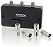 Produktbild Umschalter Verteiler - SAT Kabel TV DVB-T HD Digital - für BK- und SAT-Anlagen F-Buchse - 2x F-Buchse - inkl. 4 Stück Adapter