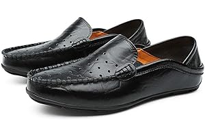 DSJJ Chaussures en Cuir pour Hommes Casual Bateau Sneaker Non-Slip Durable Respirant Mocassins, Mocassins et Loafers Homme