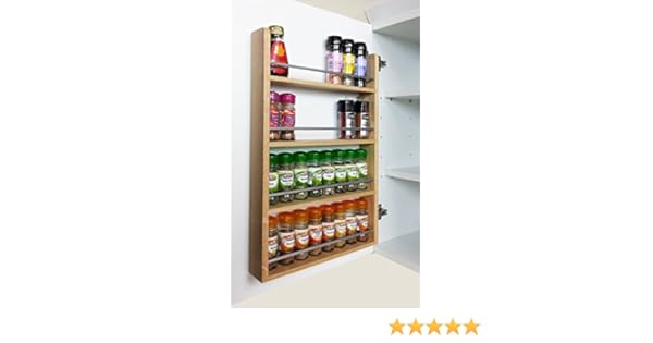 4 Tiers Shelves Open Top Shelf Kitchen Storage Back Of Door Side