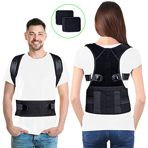 Lepfun PC250 Pro Back Posture Corrector Spinal Support,Physical Therapy Posture Brace for Men or Women - Back, Shoulder, and Neck Pain Relief (Large, PC250Black)