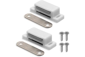 GLOBSTAR 2x Cerniera Magnetica Calamite per Mobili Chiusura Bianco