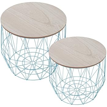 2er set Moderner Couchtisch Beistelltisch STORAGE grau