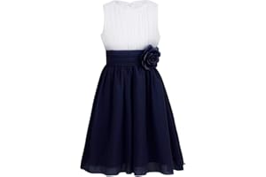 TiaoBug Festliches Mädchen Kleider für Hochzeit Sommer Brautjungfern Blumenmädchen Kinder Chiffon Kleid elegant zweifarbig Partykleid gr. 104-164