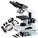 Produktbild Amscope B490B-3MT 40X-2000X Binokulares Mikroskop Biologie Tierarzt Kreuztisch Abbe Kondensator mit Irisblende Halogen Beleuchtung 4 achromatische DIN Objektive Okular WF10X & WF20X +3MP Kamera