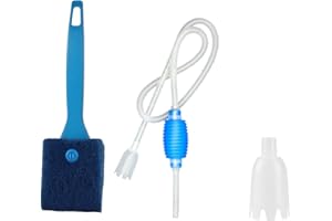 XHJZGCTECH 1 Pcs Aquarium Syphon Pump, 55" Fish Tank Cleaner Vacuum Syphon Pump Siphon, Hand Aquarium Gravel Cleaner Vacuum Siphon for Daily Water Changing Filter Sand Fish Tank Cleaning Kit, with 1 Pcs Brush