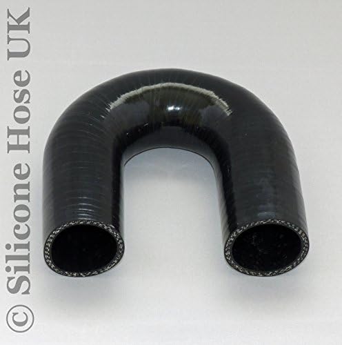 180 degree Silicone Turbo and Coolant Reinforced Hose Elbow ID: 32mm - Black