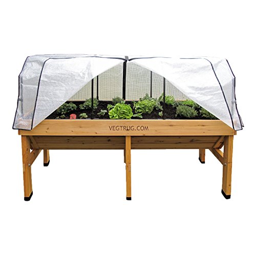 Vegtrug Hochbeet aus Holz Pflanzkasten 180 x 76 x 80 cm mit Folie und Gestell