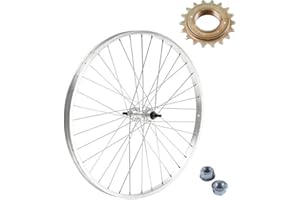 ECOVELO RUOTA/CERCHIO POSTERIORE 26 x 1. 3/8 + PIGNONE 18 DENTI 1V BICI CITY BIKE OLANDA EPOCA | ALLUMINIO/ACCIAIO