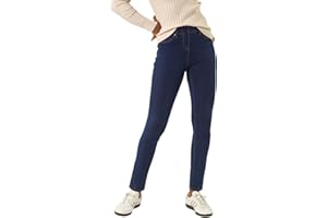 Roman Originals Jeggings for Women UK Jean Ladies Stretchy Trousers Denim Leggings High Waist Rise Pull On Skinny Straight Leg Cotton Pants Smart Casual