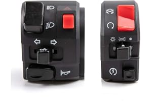 EVOMOSA Interruttore universale per moto da 7/8" 22 mm con pulsante per clacson, lampeggiante, fendinebbia, manubrio elettrico