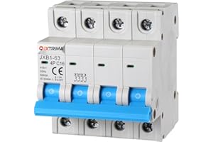 IXTRIMA Interruttore Magnetotermico Automatico 4P 16A 380V 6kA MCB C16 occupa 4 moduli DIN