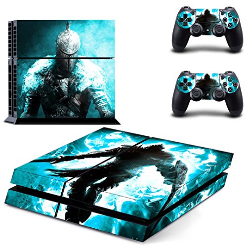 Preisvergleich Produktbild Playstation 4 + 2 Controller Aufkleber Schutzfolie Set - Dark Souls (1) / PS4