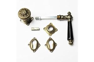 TUERKLINKEN-SHOP Jugendstil Gründerzeit Haustür- Wohnungstür Beschlag Messing antik #46-PZK-AS