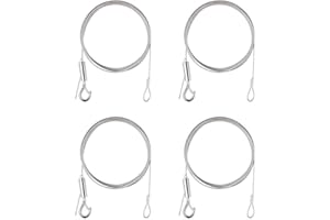 CODIRATO 4 Pcs Fil de Suspension pour Photo, Fil à Suspendre pour Image, Boucle de Câble en Acier Inoxydable, Prend en Charge Jusqu'à 30KG Corde pour Vêtements/Lumières/Photos (1.5mm*2m)