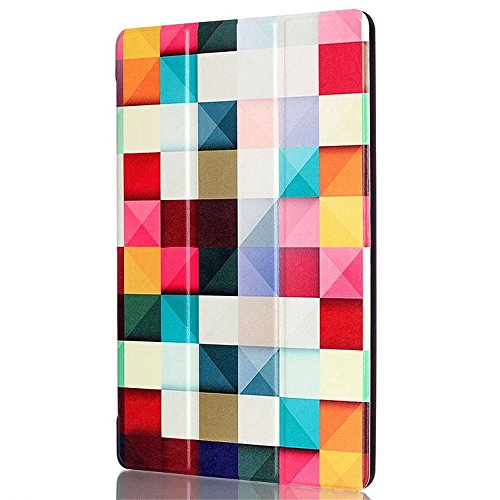 Galaxy Tab A T280 Hülle, PU Ledertasche im Bookstyle Leder hülle für Samsung Galaxy Tab A (2016) 17,8 cm (7 Zoll) SM-T280 Tasche Hülle Flip Case Cover Schutzhülle Skin (Bunte Würfel) - 4