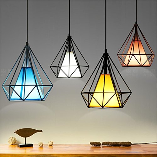 Preisvergleich Produktbild PIGE Kreative Persönlichkeit minimalistischem Kronleuchter Restaurant Kronleuchter Diamant Einkopf- schmiedeeiserne Kronleuchter dekoriert Café ( Size-Color : White+Pink+38cm )