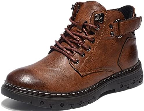 Lovezhou Men's Fashion Casual Leather Boots Autumn and Winter Casual Shoes