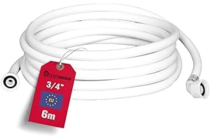 ELECTROHOGAR Tuyau Machine à Laver et Lave-Vaisselle | De 1,5M à 6M | Tuyau Universel d'Arrivée d'eau | Filetage Standard Compatible Avec toutes Les Marques: Bosch, Siemens, NEFF (6M)