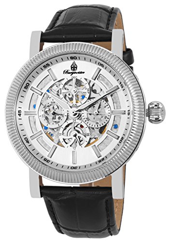 Burgmeister Armbanduhr für Herren mit Analog Anzeige, Automatik-Uhr und Lederarmband – Wasserdichte Herrenuhr mit zeitlosem, schickem Design – klassische Uhr für Männer – BM221-112 Omaha