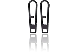 TIKIDESIGN Titan Reißverschluss Anhänger 2 Stück, Abnehmbares Zipper Pull, Ersatz für Rucksäcke, Gepäck, Jacken, DIY-Reparatur - Schwarz