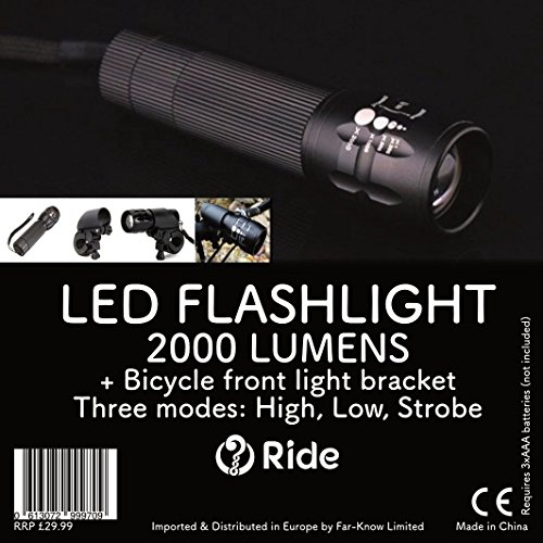 Taschenlampe Taschenlampe Q5 LED Bike Licht – 2000 Lumen, 3 Licht-Modus Optionen, zoombaren mit Universal-Halterung für Frontlicht Einsatz - 9