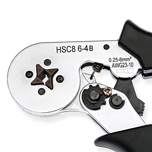 Noir Tools Crimpzange schwarz 0,25-6,0 mm² für Aderendhülsen Crimpen in quadratischer Form Ratsche zur individuellen Einstellung - 3