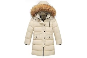 Acuryx Cappotto Lungo con Cappuccio Invernale da Unisex Ragazzi Giubbotto Trapuntato Incappucciato Piumino 2-15 Anni
