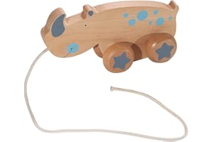 Kindsgut Jouet à Tirer en Bois, Rhinocéros