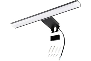 ‎DA LIGHT da LIGHT LED Spiegellampe 8W 580LM, Badzimmerlampe 30CM, IP44 Spritzwassergeschützt Spiegelleuchten, 4000K Neutralweiß Einfache Installation, Farbe Schwarz