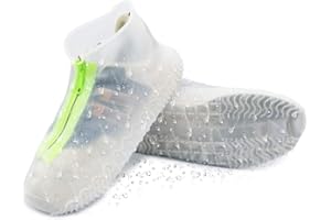 DolDer Silikon Überschuhe, Schuhüberzieher wasserdicht, perfekt für Regen, Wandern und Gassi Gehen Hund, Regenüberschuhe(Größe L, transparent)