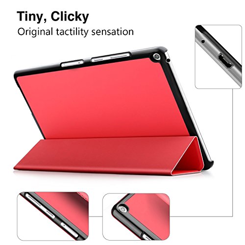 Huawei MediaPad T3 8.0 hülle, IVSO hochwertiges PU Leder Etui hülle Tasche Case – mit Standfunktion, super 360° Anti-Wrestling, ist für Huawei MediaPad T3 8.0 Tablet-PC perfekt geeignet (Rot) - 7