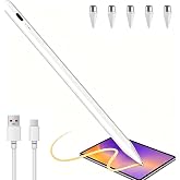 Universal Stylus for Tablet and Mobile, Capacitive Stylus Fine Tip USB-C, Tilt and 5 Tips, Auto Power Off Compatible with iPa