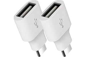 pluX USB C to USB Adapter 2 Pack, Type C to USB Converter, USB-C Male to USB A 3.0 Female Adapter OTG for iPhone 16/15 Pro Max, iPad, iMac, MacBook Pro, Dell XPS and More Type C