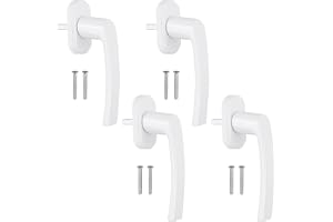 AUTOUTLET 4 st vita aluminiumfönsterhandtag fönster balkongdörrhandtag med 8 st skruvar passar alla vanliga fönster och balko
