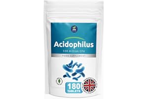 AWM LIFE VITA Acidophilus Probiotic High Strength - 550 Million CFU x 180 Tablets - Probiotics for Gut Health - 6 Month Supply