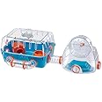 Ferplast COMBI 2 Innovative Hamster Cage - Customizable Habitat with External Exercise Wheel - Interactive Transparent Design - Accessories, Tubes Connect&Play, 79,5x29,5xh26,3cm