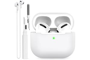 BEAUDOM Silikon Airpods 3 Hülle Case für Airpods 3 [Front-LED Sichtbar] [Kabelloses Laden] mit Airpods Reinigungsstift und AirPods Halteband Kompatibel mit Airpods 3. Generation (Weiß)