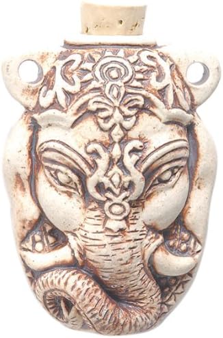 Peruvian Hand Crafted Ceramic High Fire Ganesh Bottle Pendant