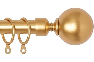 BOOM JOG Postes de cortina extensibles de 70 cm a 120 cm, remates de bola dorados, 28 a 48 pulgadas, riel de cortina ajustable, incluye varillas, remates, soportes, anillos y juegos de accesorios