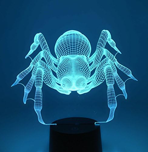 UniBridge 3D Spider Illusion LED Night Light - USB Cable Base
