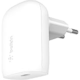 Belkin Chargeur Secteur USB-C 30 W, PPS (Power Delivery, Certification USB-If PD 3.0, Recharge Rapide pour iPhone 15/15 Plus,