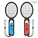 Price comparison product image Leegoal Tennis Racket for Joy Con, 2Pack Tennis Racket with Handle Straps for Nintendo Switch Controller Accessories for Mario Game Tennis Aces, Black