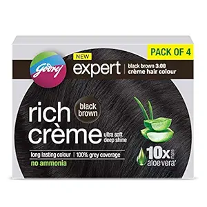Godrej Ezee Expert Rich Crome Hair Colour (Pack of 4) - 3 Black Brown