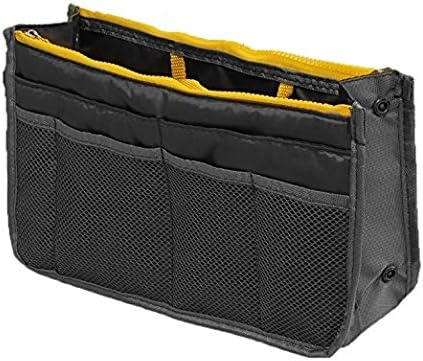 Cosmetic Bag Portable Makeup Bag Travel Pouch Bag, Beauty Case Cosmetic Organizer Make Up Insert Lining Tidy Organiser Toiletry Bags, Weekend Bag Handbag for Women, Ladies & Girls. (Grey)