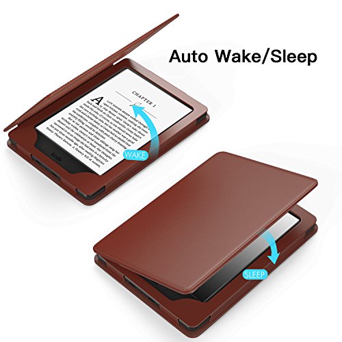 MoKo Kindle Paperwhite Hülle – Kunstleder Tasche Schutzhülle Smart Cover mit Auto Sleep / Wake Funktion für Alle Kindle Paperwhite (2016 / 2015 / 2013 / 2012 Modell mit 6 Zoll Display), Kaffee - 8