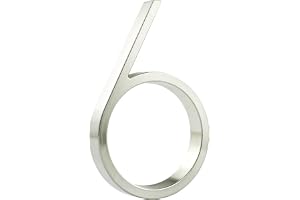 HASWARE Flytande husnummerskylt 5 tum (12 cm) Moderna dörrenummer Skyltar Platta Street Hemadress Siffror (silver, 6)