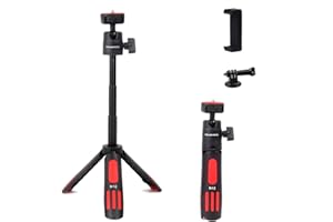 POLAM-FOTO POLAMFOTO-Mini Treppiede Estensibile, Supporto Per Telefono Portatile Compatto con Supporto per Telefono e Testa a Sfera per Fotocamera Digitale Canon Nikon Sony (N12)