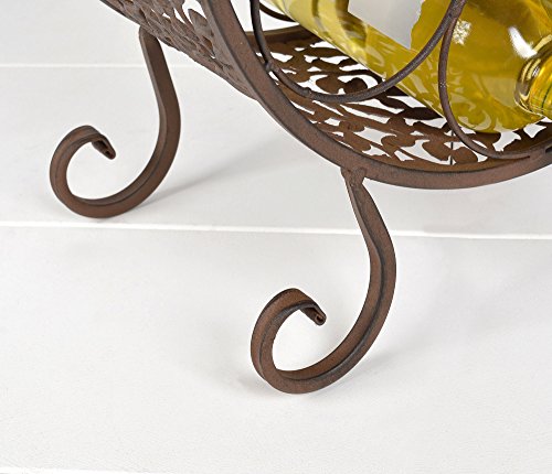 kleines Antik Eisen Weinregal + Holz Flaschenboard Shabby Vintage Look Schrank - 7