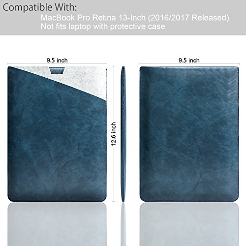 WALNEW 13 MacBook Pro 13 Zoll  A1706 A1708  Ver  ffentlicht in 2016 2017  Schutzh  lle  H  lle Sleeve Case  Cover  mit Zwei-Taschen-Design mit Gesch  